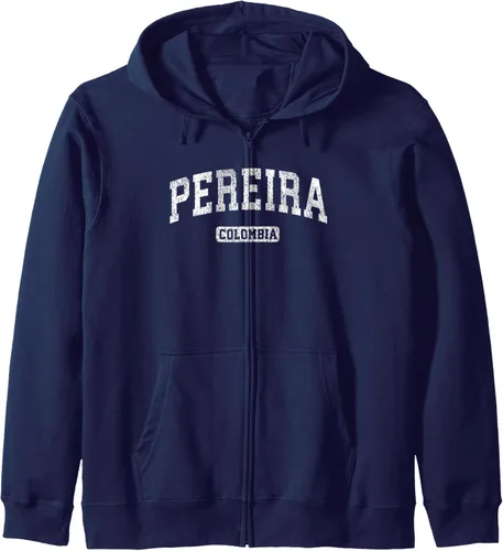 Vista 5 de Pereira Colombia - Sudadera con capucha y diseño deportivo vintage, Negro