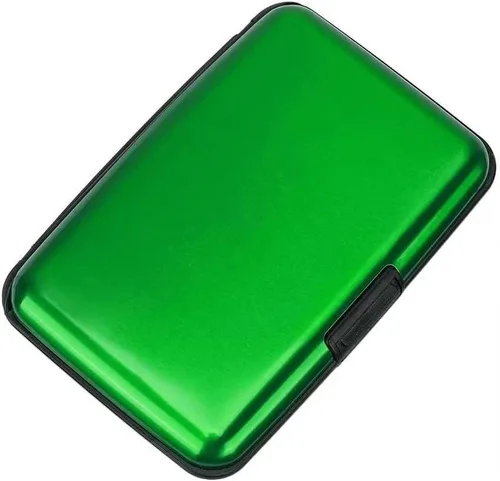 Vista 9 de Hifuler Portatarjetas de crédito de aluminio RFID con bloqueo de aluminio, práctico portatarjetas bancarias, tarjeta de identificación, tarjeta