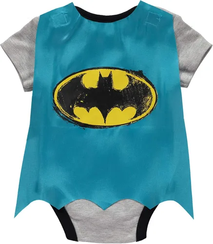 Vista 2 de DC Comics Body de Batman para bebés y niños con capa desmontable, Amarillo