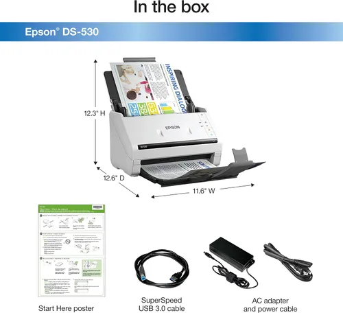 Vista 4 de Escáner WorkForce GT-1500 de documentos e imágenes con alimentador automático de documentos (ADF) (b11b190011), de la marca Epson, 1