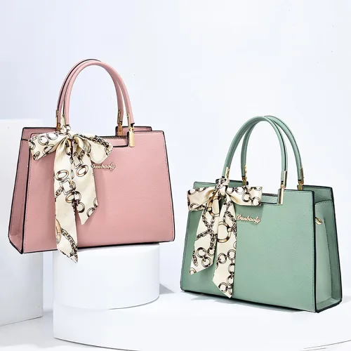 Vista 5 de Bolso de mano de cuero para mujer con asa superior, bolso bandolera