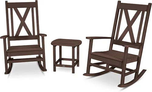 Vista 6 de POLYWOOD® Braxton - Juego de mecedoras, color blanco