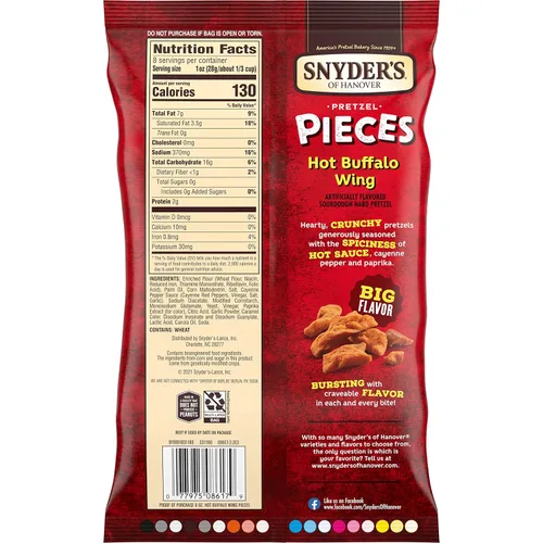 Vista 9 de Snyder's of Hanover Hot Buffalo Wing - Piezas de pretzel de 8 onzas