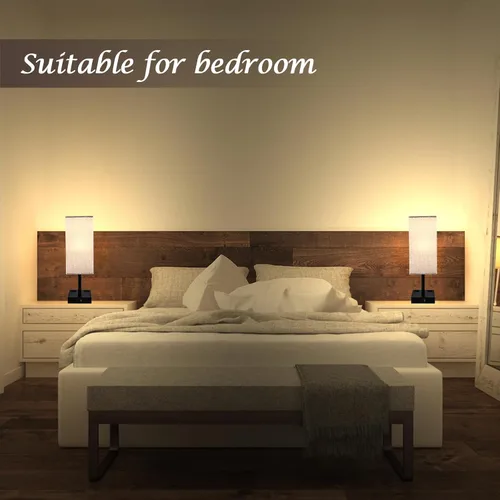 Vista 7 de Lámpara de mesa táctil para dormitorio, lámpara de noche regulable continua con puertos USB C+A y 3 temperaturas de color, luz de mesita de noche