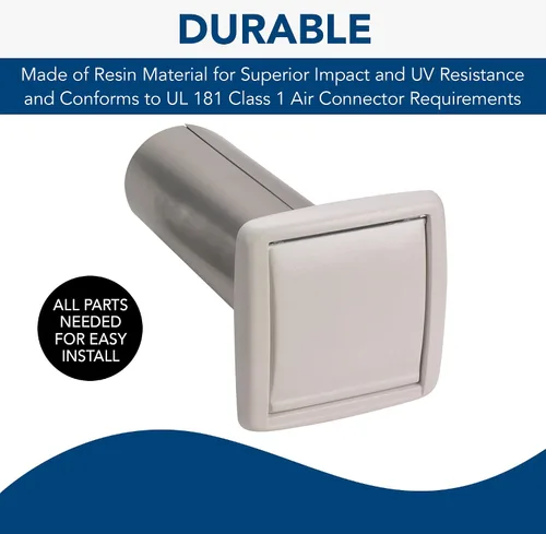 Vista 11 de Broan-NuTone WVK2A - Kit de conductos de pared flexible para ventiladores de ventilación, kit de conductos de 9 piezas, 4 pulgadas