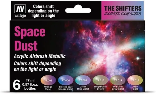 Vista 3 de Vallejo - The Shifters Galaxy Dust Set de 6 colores acrílicos metálicos para aerógrafo Ideal para pintar figuras de fantasía y juegos de guerra