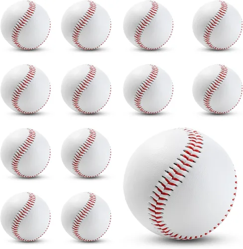 Vista 11 de Rarapop Blank Standard Baseball Balls, Official Size 9 Inch Leather Covered Practice Baseball Training Ball for League Play, Pitching, Hitting