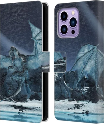 Vista 11 de Head Case Designs Officially Licensed Simone Gatterwe Alien Dungeon Dragons and Dungeons Leather Wallet Case Compatible with Apple iPhone 14 Pro Max