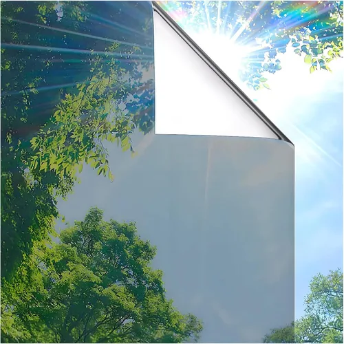 Vista 14 de Coavas Película de privacidad unidireccional para ventana, control de calor Negro y plateado