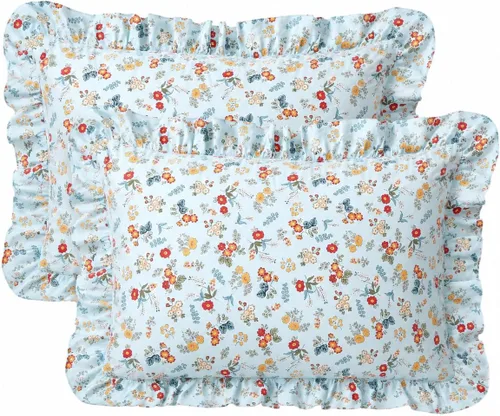 Vista 32 de Mywinlle juego de 2 fundas para cojín con volantes a cuadros negro/blanco, fundas de almohada decorativas de algodón lavado a cuadros estilo granja