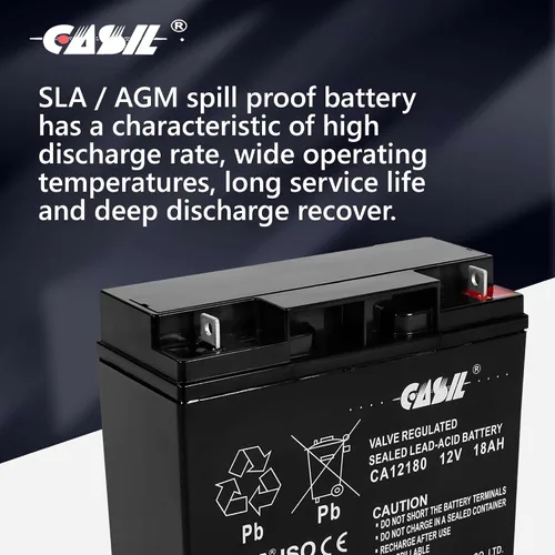 Vista 4 de Casil Batería SLA de 12V 18Ah compatible con Generac 7500 EXL generador portátil