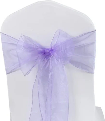 Vista 11 de Paquete de 50 bandas para sillas de organza negra, lazos para silla para decoración de fiestas, bodas, conferencias, sillas de gasa universales