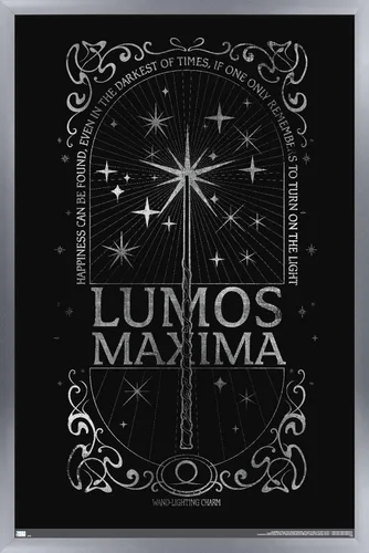 Vista 11 de Trends International The Wizarding World: Harry Potter - Póster de pared Lumos Maxima, 34 pulgadas de largo x 22.4 pulgadas, versión enmarcada