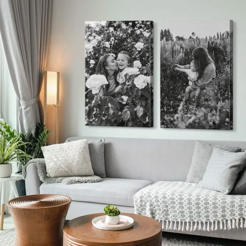 Vista 5 de Impresiones en lienzo personalizadas con tus fotos, impresiones artísticas personalizadas de fotos a lienzo para fotos de familiares, bodas Sin marco
