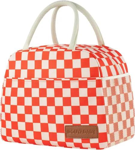 Vista 42 de douyadady Bolsa de almuerzo para mujeres/hombres, fiambrera mujeres/hombres (azul bebé+rayas blancas) Espacioso, ligero, impermeable, resistente