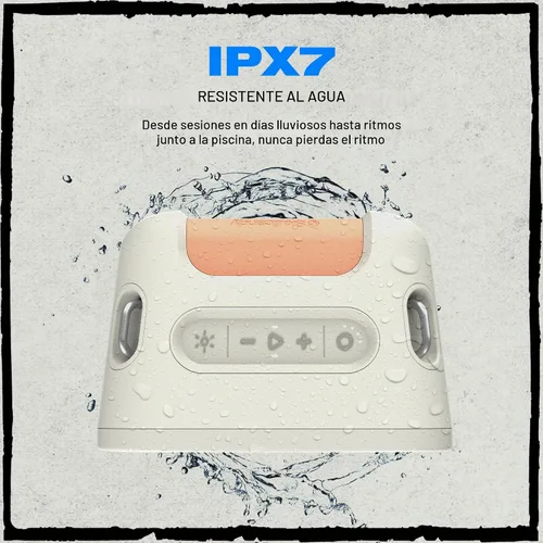 Vista 4 de Skullcandy Stomp - Altavoz Bluetooth - Altavoz portátil inalámbrico impermeable IPX7, con modos de espectáculo de luz LED y estroboscópico, batería