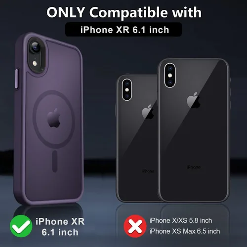 Vista 653 de MOCCA - Funda magnética resistente para iPhone XR de 6.1 pulgadas, compatible con MagSafe, funda con protección contra caídas de grado militar