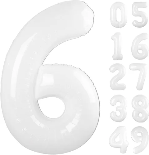 Vista 376 de Globo negro de 40 pulgadas con números del 0 al 9 (cero-nueve), globo de cumpleaños de gran tamaño, globo de helio de aluminio con números grandes