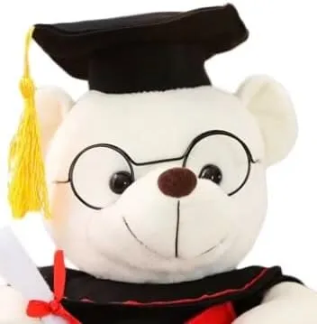 Vista 3 de Graduación Teddy Bear Peluche Animal de peluche (blanco)