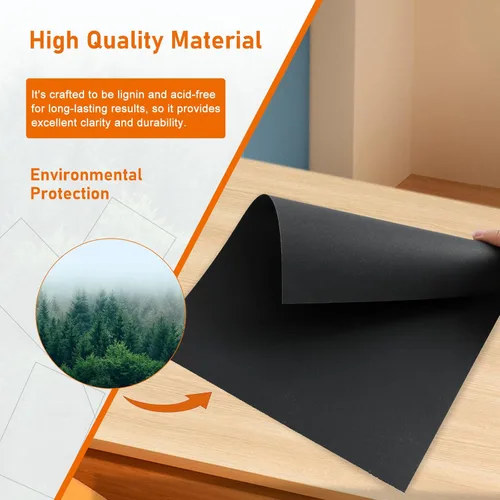 Vista 5 de Guakicae 28 hojas de cartulina negra de 8.5 x 11 pulgadas para Halloween, papel pesado de 92 libras para invitaciones de boda, manualidades, memus
