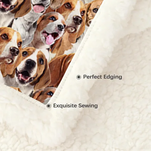 Vista 4 de BlessLiving Manta reversible de microfibra Beagle, manta de forro polar Sherpa pesado, 50 x 60 pulgadas