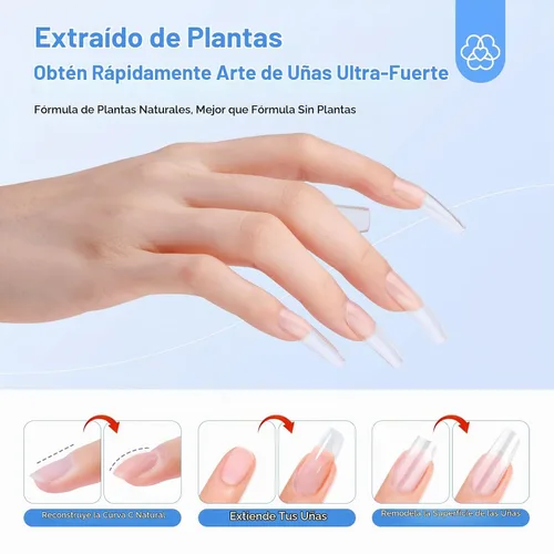 Vista 5 de SAVILAND Clear Builder - Kit de gel para uñas base y aceite de ricino, vitamina E