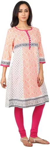 Vista 2 de Túnica Kurta con estampado de contraste para mujer