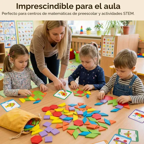 Vista 6 de LovesTown 209 piezas de bloques de madera con formas para niños