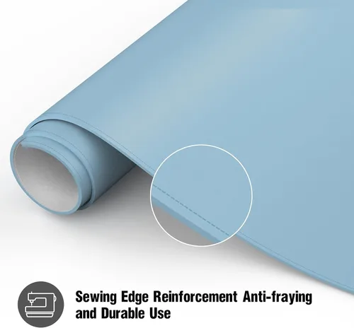 Vista 5 de Protector de escritorio de cuero, alfombrilla para mouse, alfombrilla de escritorio de oficina, alfombrilla de cuero sintético de doble cara, Gris +