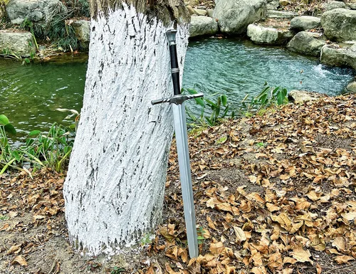 Vista 7 de MILERUN PU Medieval Juguete Espada Caballero Guerrero Accesorios De Disfraz Espada Arma Accesorios Halloween Juego De Rol LARP