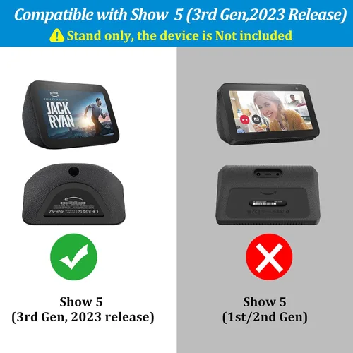 Vista 2 de PlusAcc Soporte para Show 5 (3ª generación) - Soporte de mesa ajustable con 2 puertos de carga (USB-C y USB-A), base magnética inclinable