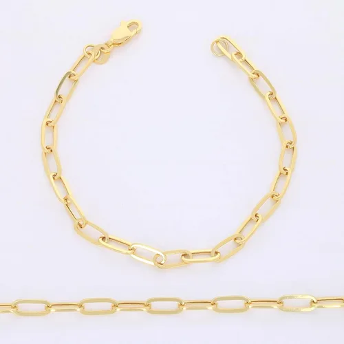 Vista 3 de Nuragold Pulsera de cadena de eslabones de cable Rolo alargada de oro amarillo de 10 quilates de 0.118 in, joyería para mujer, cierre de langosta