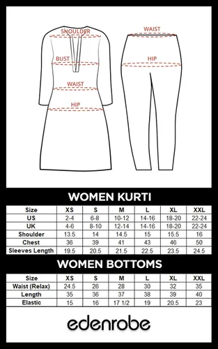 Vista 6 de edenrobe Traje étnico indio paquistaní Kameez Dupatta cosido para mujer, listo para usar, Kurti y Dupatta, 2