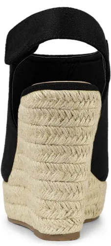Vista 6 de Allegra K Sandalias de cuña con plataforma para mujer