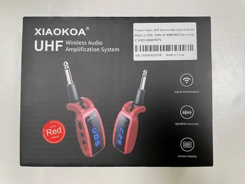 Vista 7 de Sistema inalámbrico de la guitarra, receptor recargable del transmisor de Rojo