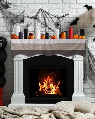 Vista 3 de Bufanda de Repisa de Chimenea 60 x 17 Pulgadas, Patrón Floral Clásico Bufanda de Repisa de Chimenea Cubierta Corredor para Decoración de Hogar Sala