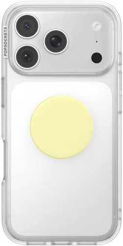 Vista 3 de PopSockets PopTop, agarre adhesivo para teléfono con parte superior intercambiable, amarillo - amarillo mantequilla