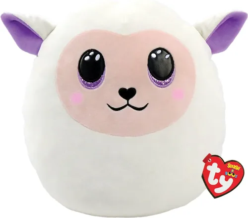 Vista 2 de TY Fluffy Lamb Easter Squish-A-Boo de 10 pulgadas Peluche suave para bebé Peluche coleccionable