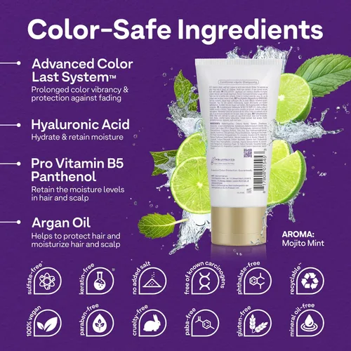 Vista 3 de Colorproof Acondicionador hidratante sin sulfato para mujeres, 1.7 onzas líquidas, acondicionador hidratante con aroma a menta Mojito, fórmula