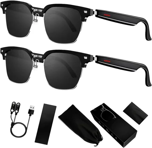Vista 8 de Anteojos inteligentes con canciones escuchables, lentes de sol inalámbricos Bluetooth inteligentes para mujeres y hombres