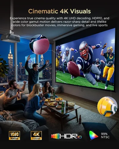 Vista 3 de Proyector inteligente 4K Google TV, True 2400ANSI Luz diurna interior cine