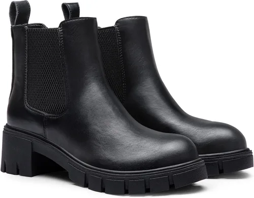Vista 3 de Vepose Botines con suela de lengüeta 936 para mujer, plataforma Chelseatacón grueso con cordones