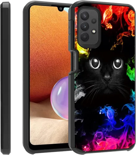 Vista 18 de Funda para teléfono Galaxy A23 5G, resistente 2 en 1 de doble capa híbrida de policarbonato duro y silicona suave a prueba de golpes, funda