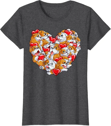 Vista 5 de Camiseta inglesa para el día de San Valentín con diseño de corazón y perro amante de los niños Negro