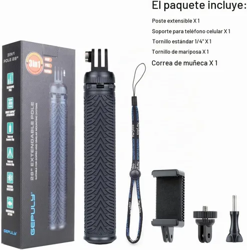 Vista 9 de GEPULY Palillo subacuático de aluminio del selfie del trípode impermeable 71 cm