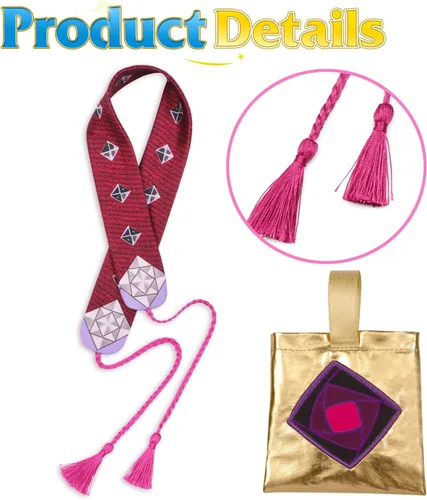 Vista 4 de CICOCI Wish Asha - Disfraz para niñas, conjunto completo con accesorios, collar y aretes