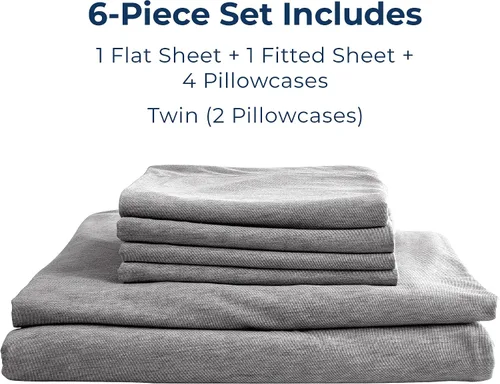 Vista 50 de Pure Bedding Juego de Sábanas Twin - Sábanas de Cama de Microfibra Ultra-Suave 1800 - Doble Cepillado - Bolsillos Profundos - Ajuste Fácil - Extra