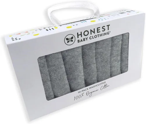 Vista 3 de HonestBaby - Paquete de 10 paños de tela de toalla en caja de regalo para bebés, niños y niñas, paquete de 10 unidades, rosa claro, talla única