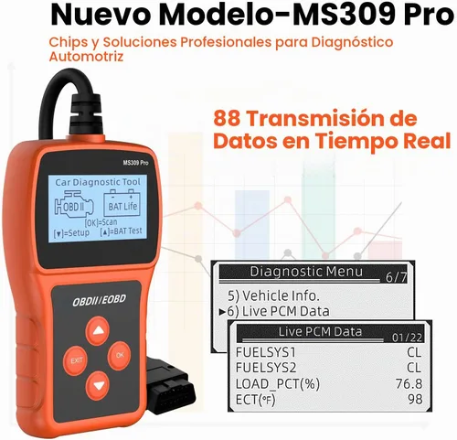 Vista 6 de Acum Escáner OBD2 - Lector de código de motor con reinicio, probador de batería, códigos de error de falla claros, herramienta de diagnóstico