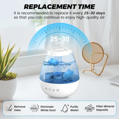 Vista 7 de puxyblue Paquete de 14 humidificadores de tanque limpiador azul pequeño submarino apto para la mayoría de humidificadores y peceras, purifica